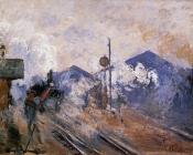 克劳德 莫奈 : Track Coming out of Saint-Lazare Station